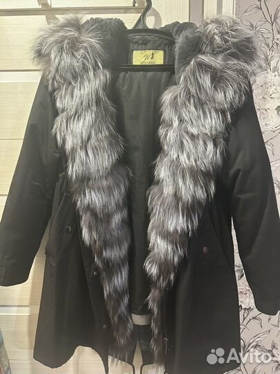 Парка женская с натуральным мехом