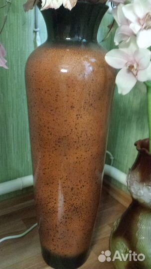 Вазы 2 шт. высокие напольные с цветами