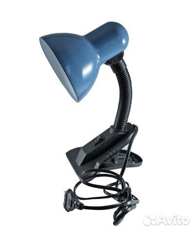 Светильник настольный на прищепке, синий; 60123