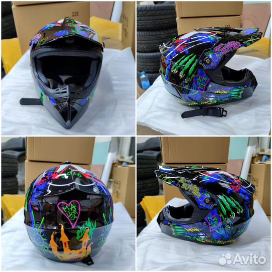 Детский шлем защитный для мотоцикла, квадроцикла