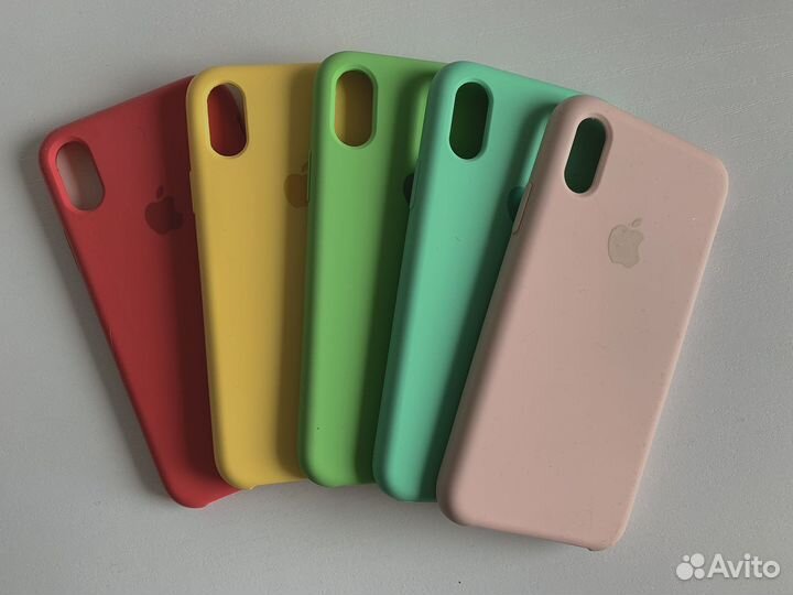 Чехол на iPhone XS однотонный 5 шт
