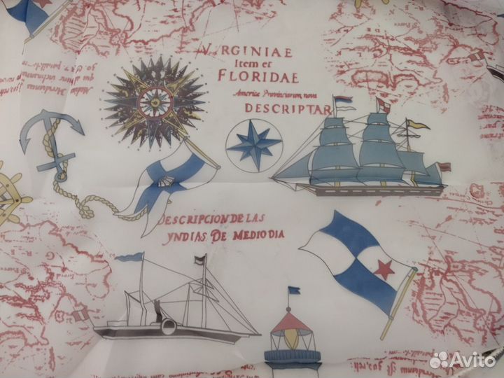 Органза принт морской