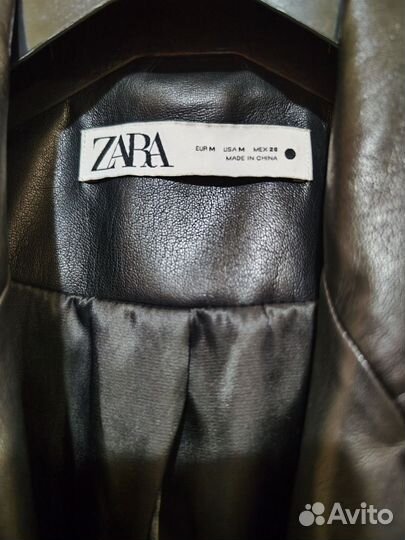 Пиджак Zara экокожа