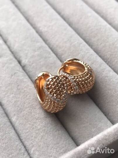 Серьги с покрытием позолота