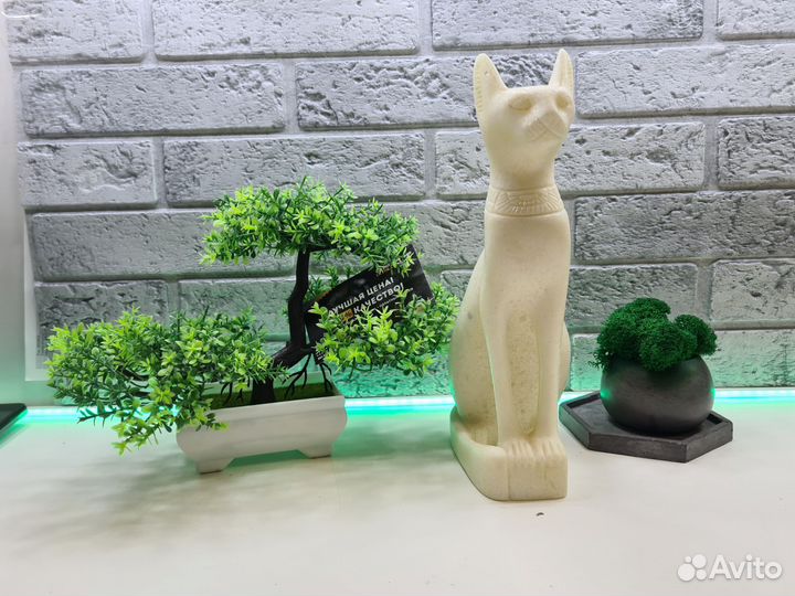 П.8708 Фигурка Египетская кошка (Мрамор) 24см