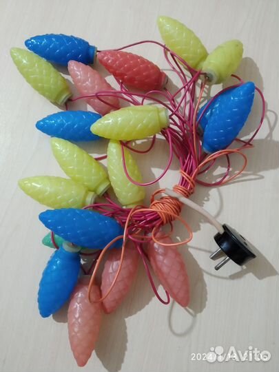 Новогодняя гирлянда СССР шишки