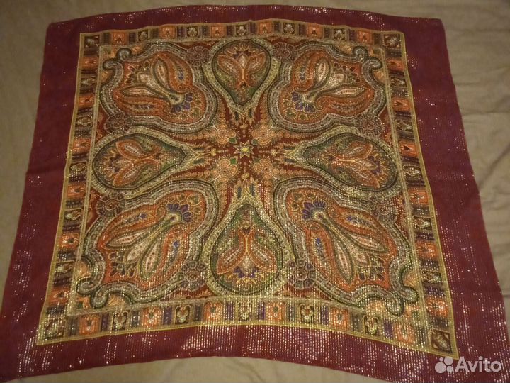 Павловопосадский платок шерсть времён СССР