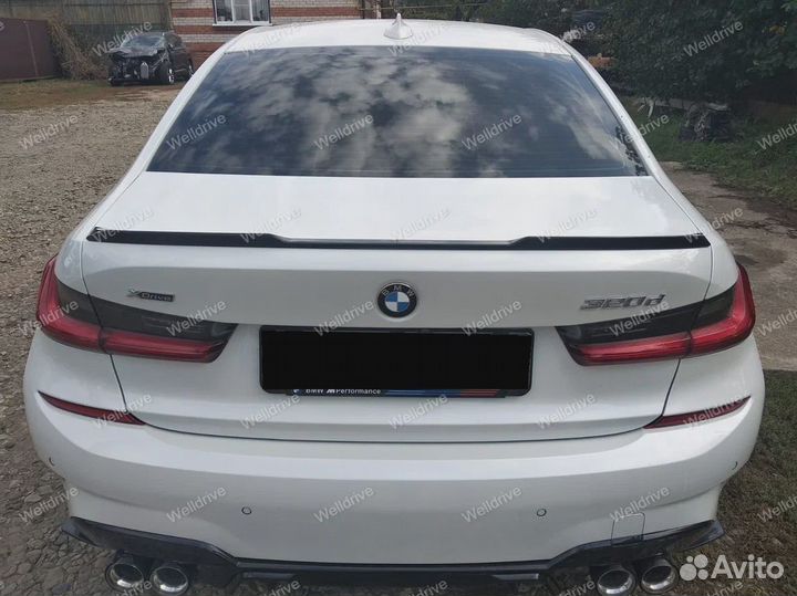 Спойлер BMW 3 G20 M3 с вырезом черный глянец