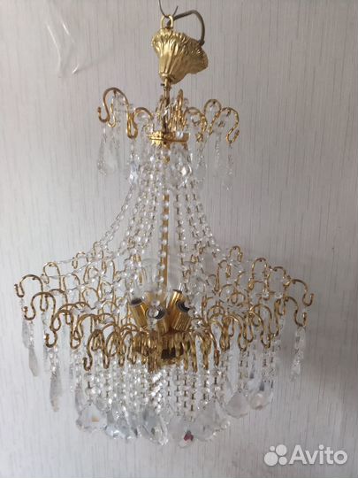 Люстра потолочная хрустальная, Турция,бу