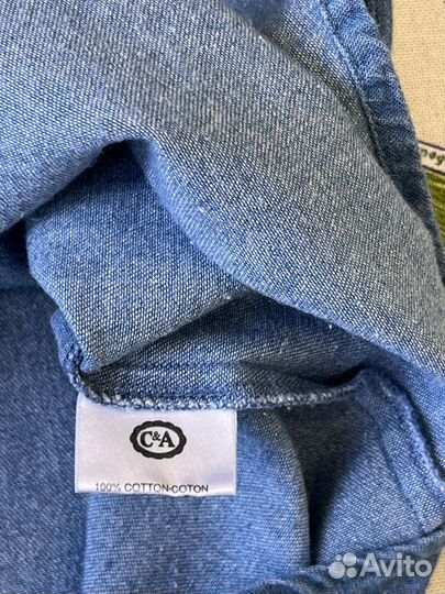 Баварская джинсовая рубашка, ог.126, винтаж