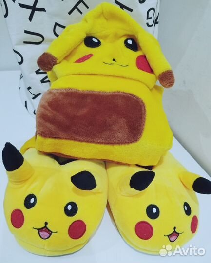 Кигуруми (пижама) и тапочки пикачу