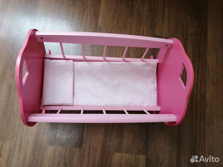 Кровать для куклы деревянная