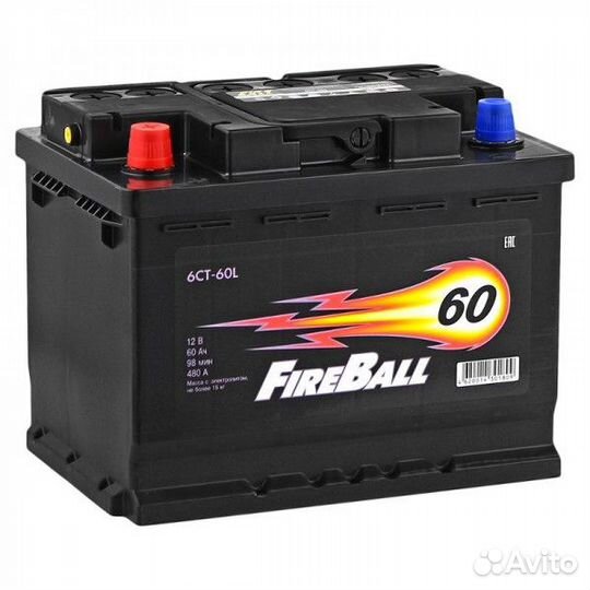 Автомобильный аккумулятор fire ball 6ст-60 510 А