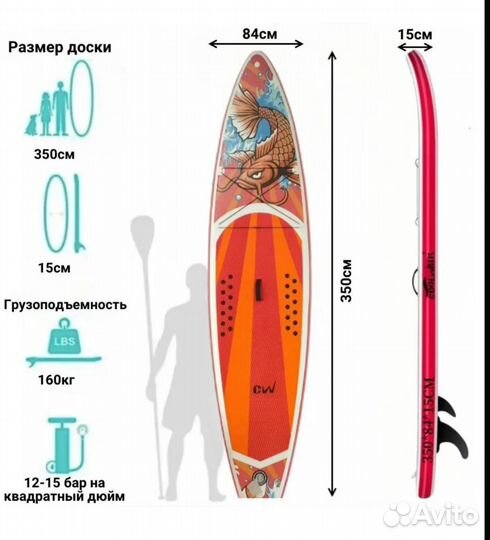 SUP-board надувной Sup-доска/сапборд
