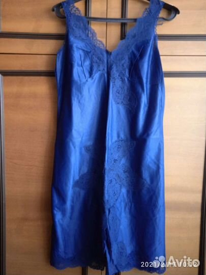 Комбинация под платье, новая, тёмно-синего цвета