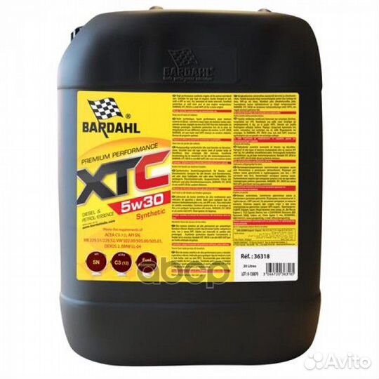 5W30 XTC SN 20L (синт. моторное масло) Bardahl