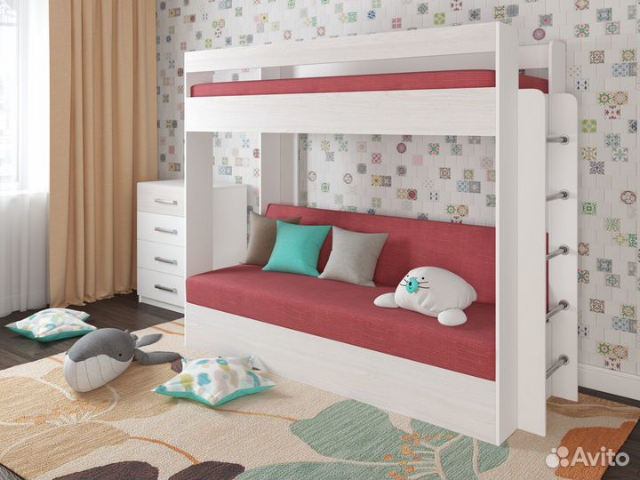 Двухъярусная кровать с диваном