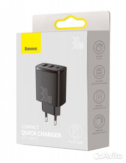 Зарядное устройство baseus Compact Quick Charger 2