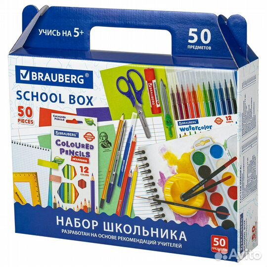 Набор для школьника канцелярии, 50 предметов