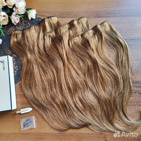 Натуральные волосы на заколках