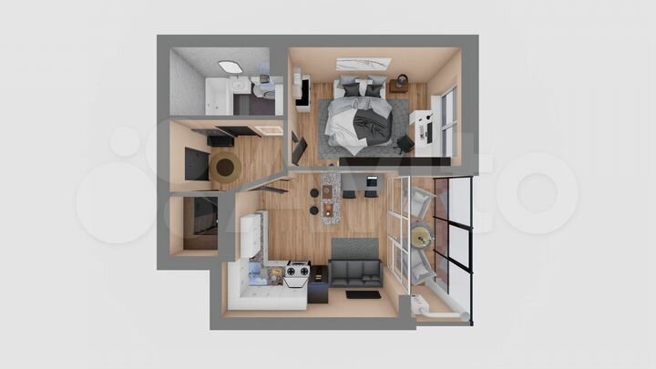 1-к. квартира, 45,1 м², 5/8 эт.