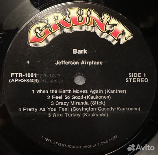 Jefferson Airplane – Bark (сша 1971г.)