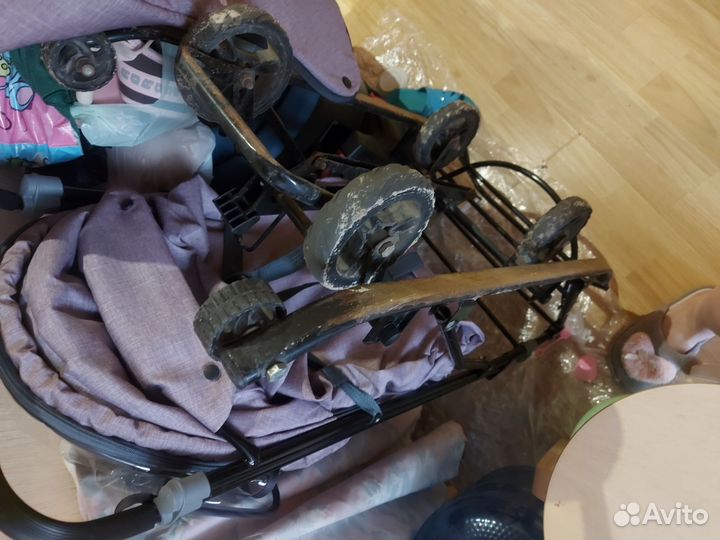 Детские санки коляска с колесами