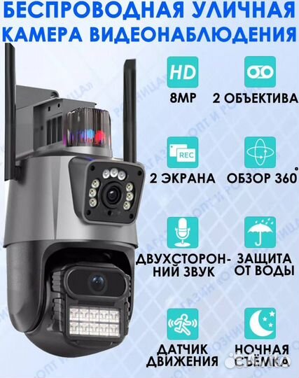 Видеокамера 8мп wi fi