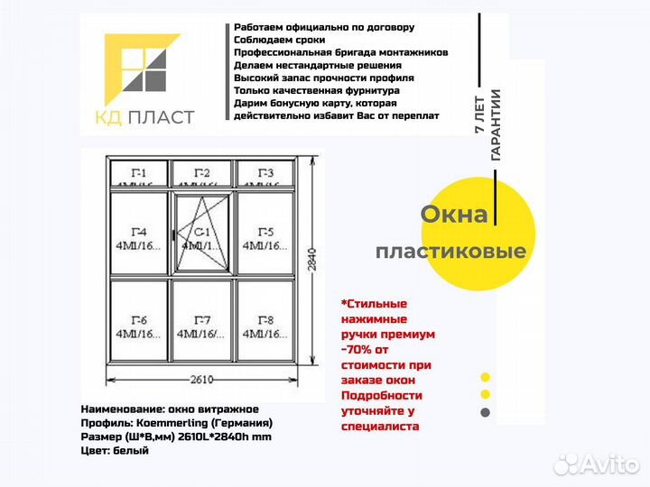 Пластиковое витражное окно пвх