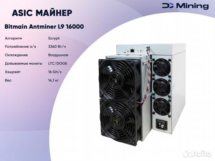 Асик майнер Bitmain Antminer L9 16000