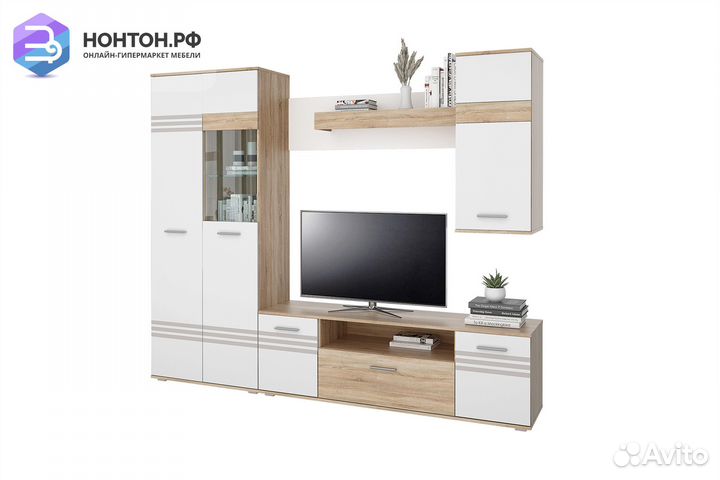 Стенка Стелла дуб сонома / белый