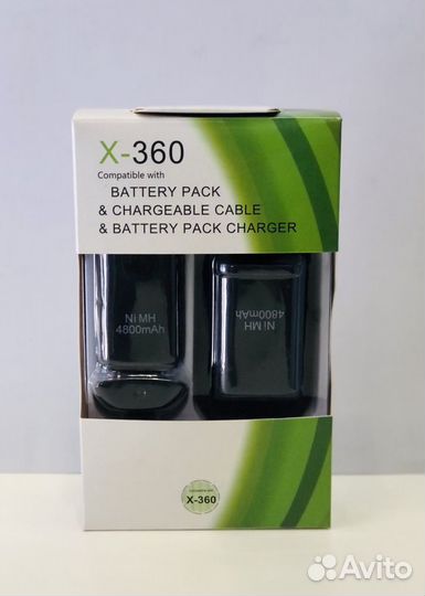 Аккумулятор+зарядный кабель для геймпада XBox360
