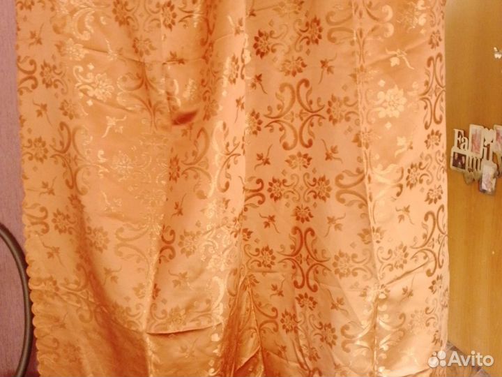 Шторы с ламбрикеном шоколадное золото бу