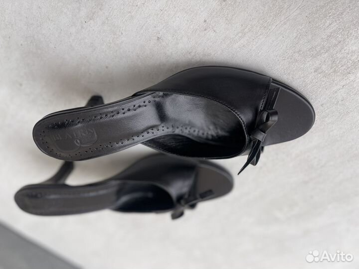 Мюли натуральная кожа женские каблук 6,5 см