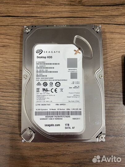 Жесткий диск 1000Gb и SSD 480Gb