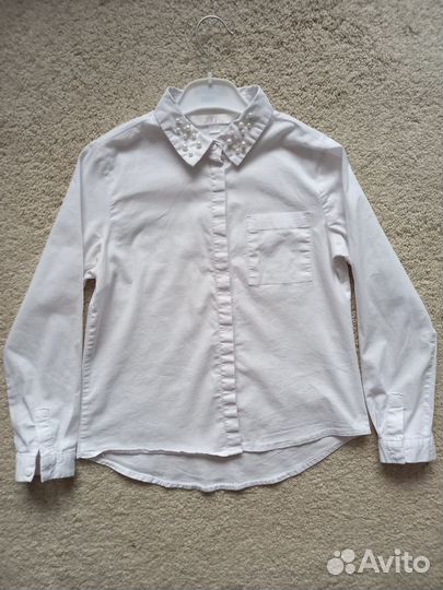Блузка белая для девочки. Рост 146-152