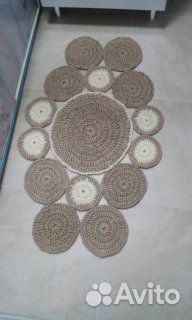 Коврик из джута ручной работы