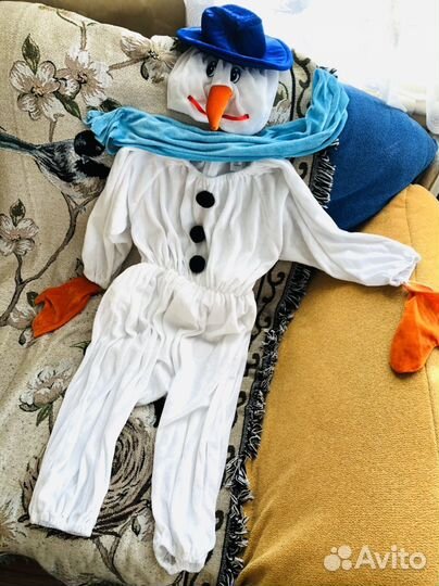 Новогодний костюм снеговика 104-110 см