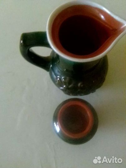 Глиняный кувшин СССР с крышкой