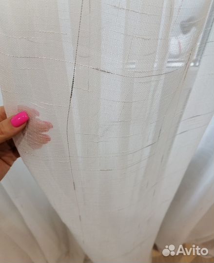 Готовая тюль под лён