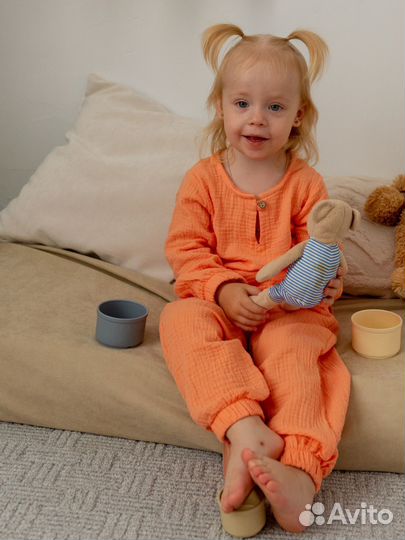 Комплект из муслина Персик