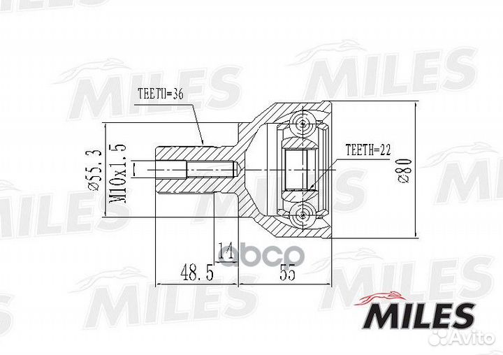 ШРУС наружный mazda 3 1.4/1.6/2.0 03- (SKF vkja