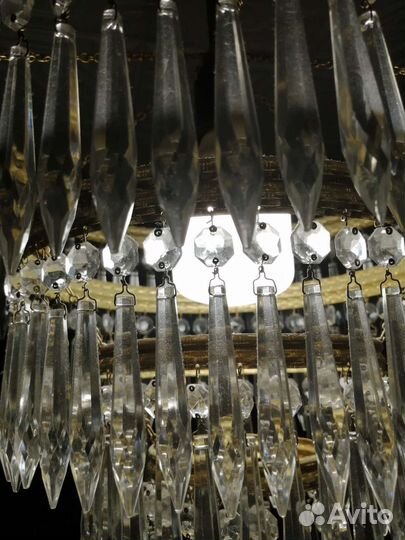 Хрустальная люстра СССР винтажная начала 70г