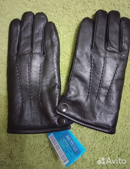 Перчатки мужские утеплённые новые,кожа, размер 12