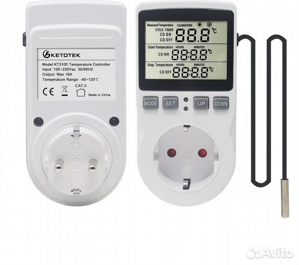 Терморегулятор, контроллер, таймер, 16 А/3680 В