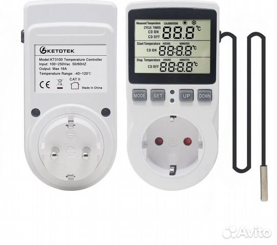 Терморегулятор, контроллер, таймер, 16 А/3680 В