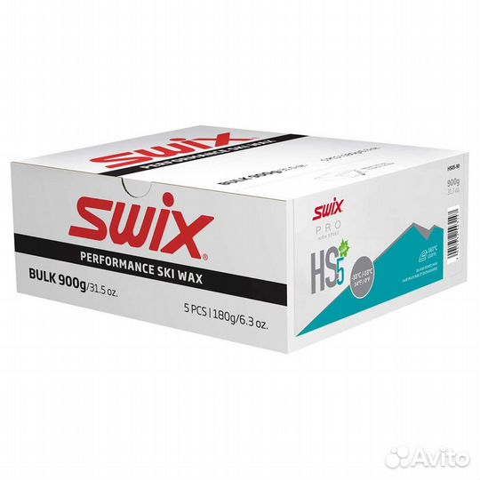 Парафин swix HS5 Turquoise -10C/ -18C, 900g