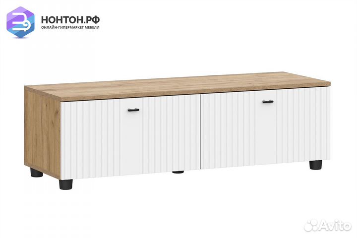 Тв-тумба Милан дуб золотой / белый матовый