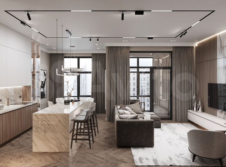 1-к. квартира, 55,8 м², 3/6 эт.