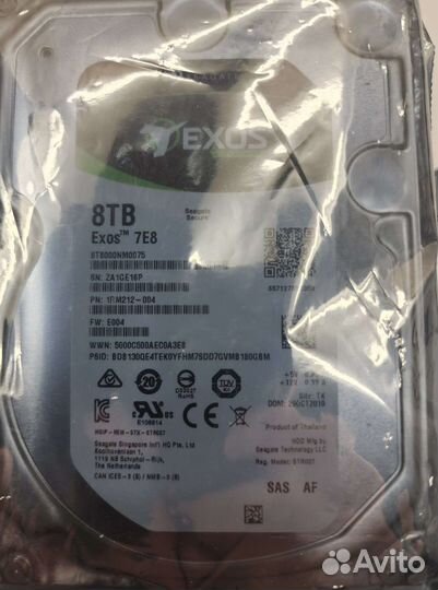 Exos 7E8 Seagate ST8000NM0075 8Tb SAS HDD новые
